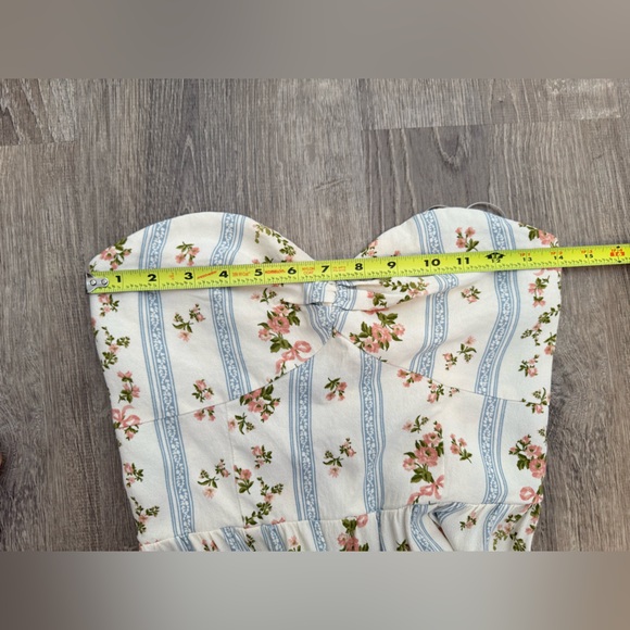 Reformation White and Blue Strapless Sundress - Picture 8 of 11